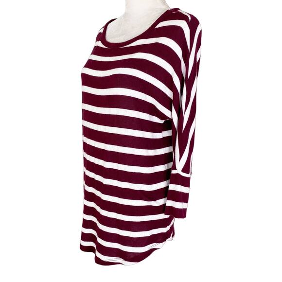 Mix by 41Hawthorn Sweater Medium Maroon White Stripes Super Soft - Picture 6 of 9